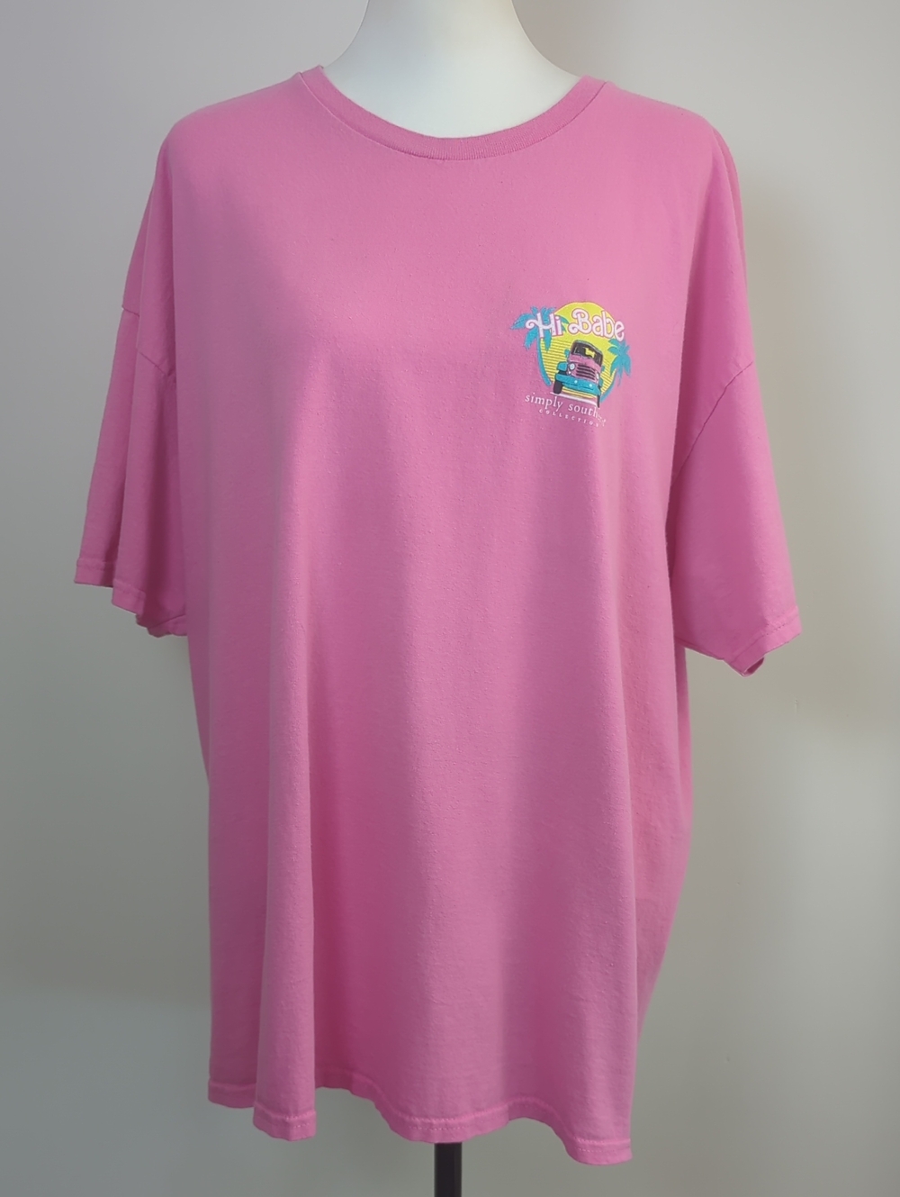 Simply Southern Dream Big Pink Jeep Beach Graphic Pocket T-Shirt 2X